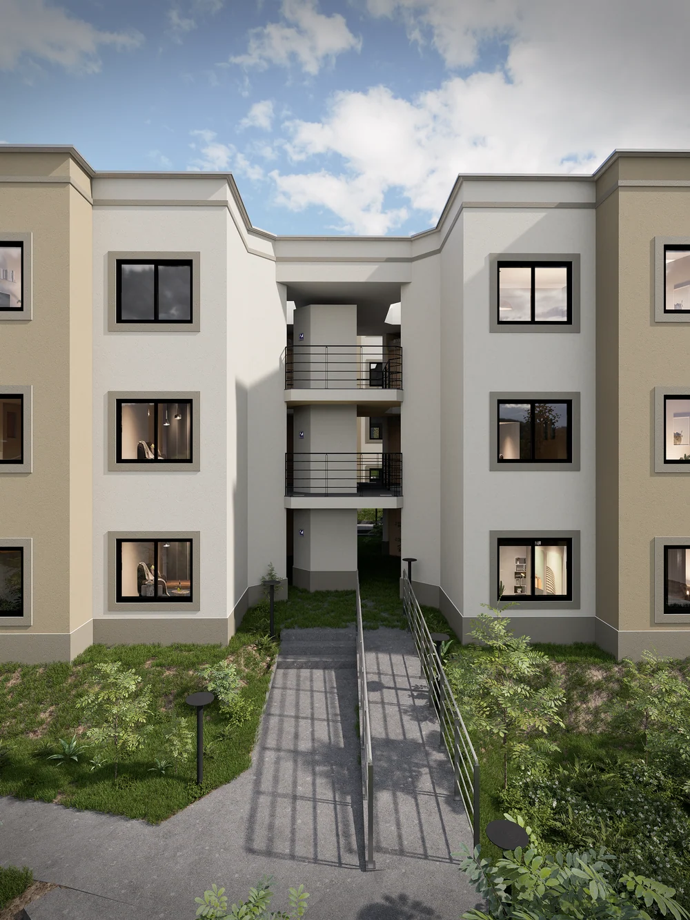 ARCO Residencial apartment building with a front garden.